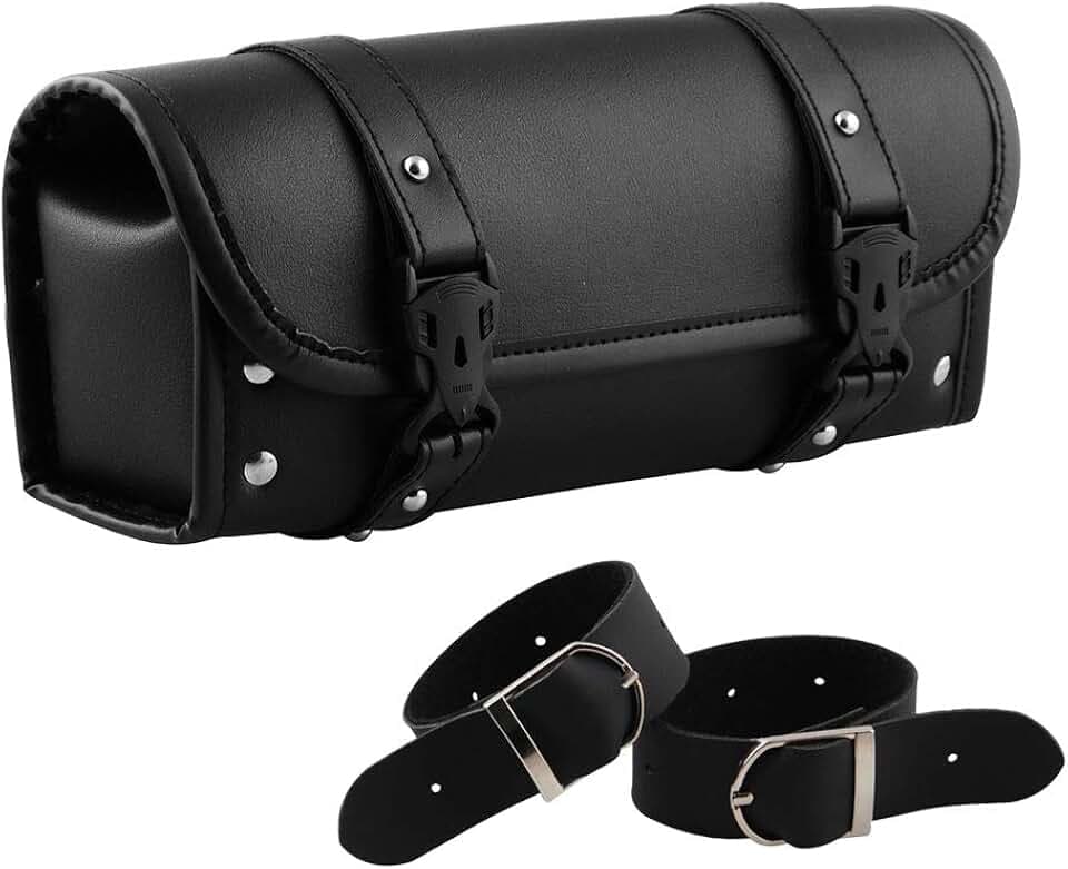 CYSKY Motorrad Werkzeugtasche PU Leder Vorder- und Hintergabel Werkzeugtasche Motorrad Seitentasche für Harley Yamaha, Honda, Kawasaki, Suzuki Motorräder