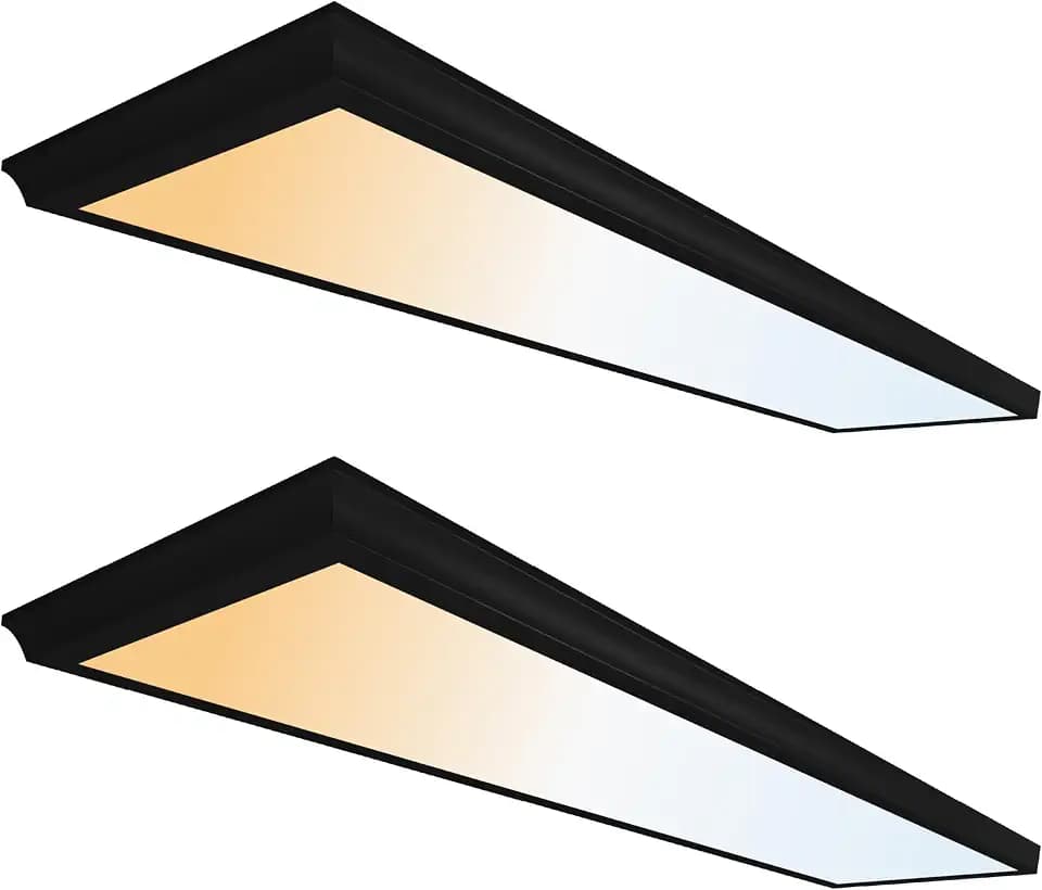 Ultralux Deco 1x4 Surface Mount LED Panel Dimmable 5CCT Matte Black 2Pk