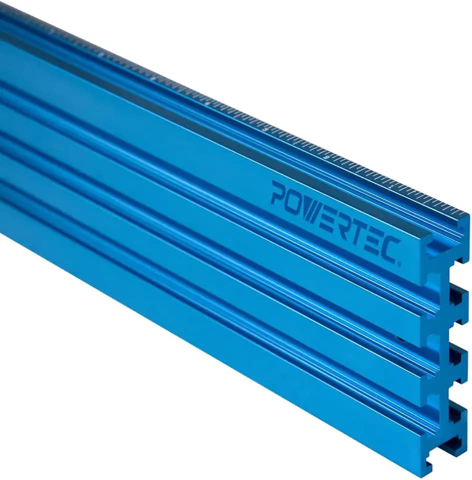 POWERTEC 71488 Multi T-Track Fence with Light Measure Right to Left, 3” High x 24" Long Multi Track
