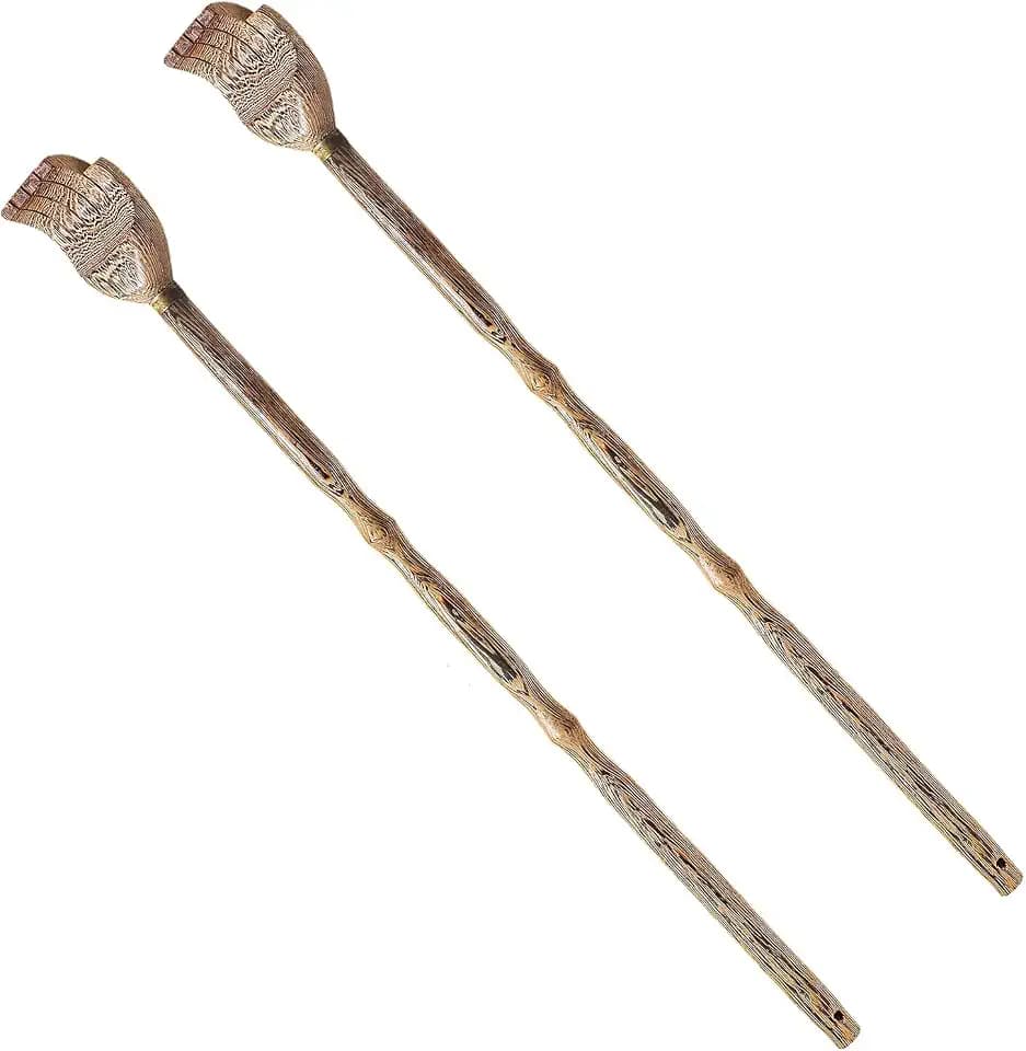 2 Stück Rückenkratzer Holz Wenge Kratzhand Massage 43 cm