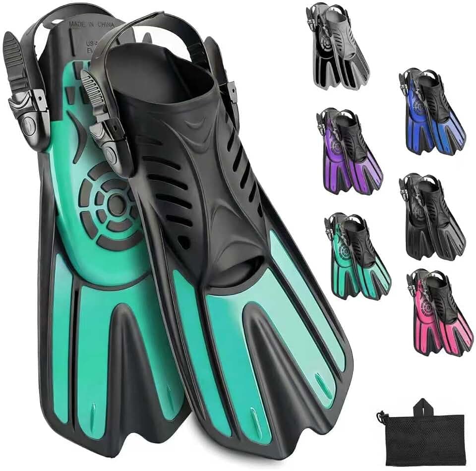 Diving fins Snorkeling Gear for Adults Kids Swim fins Flippers Travel Size