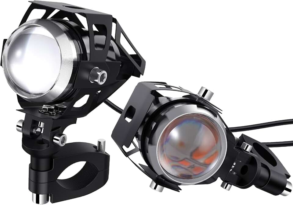 PROZOR Motorrad LED Scheinwerfer 2 Stück U5 15W Motorradscheinwerfer Nebelscheinwerfer Motorrad 360 ° Einstellung, Wasserdicht IP65 Scheinwerfer für 12/24V Fahrzeuge