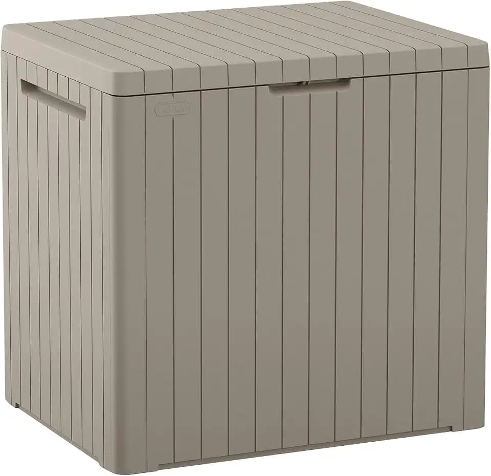 Keter City 30 Gal Outdoor Storage Box and Patio Side Table