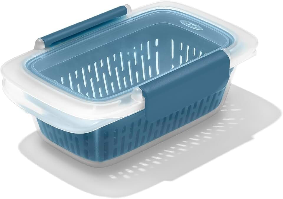 OXO Good Grips Prep & Go Food Storage Container with Colander - Ocean Blue