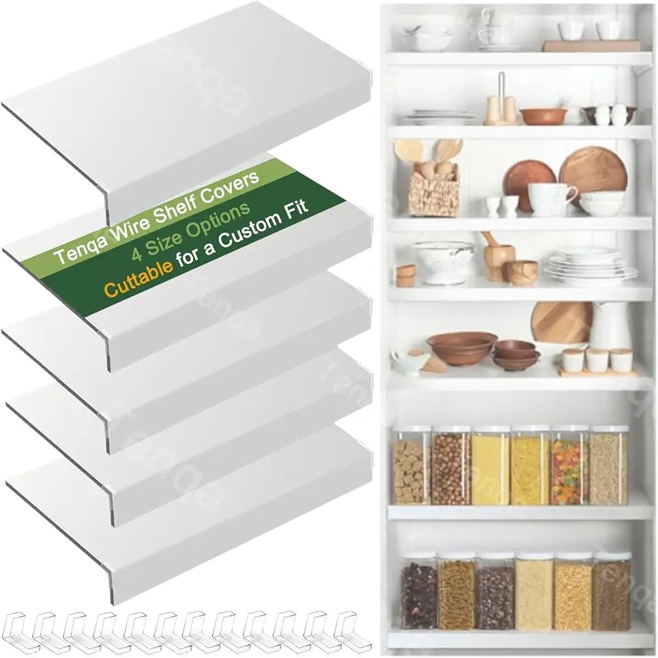 White PVC Wire Shelf Cover 36x16 In 5 Pack