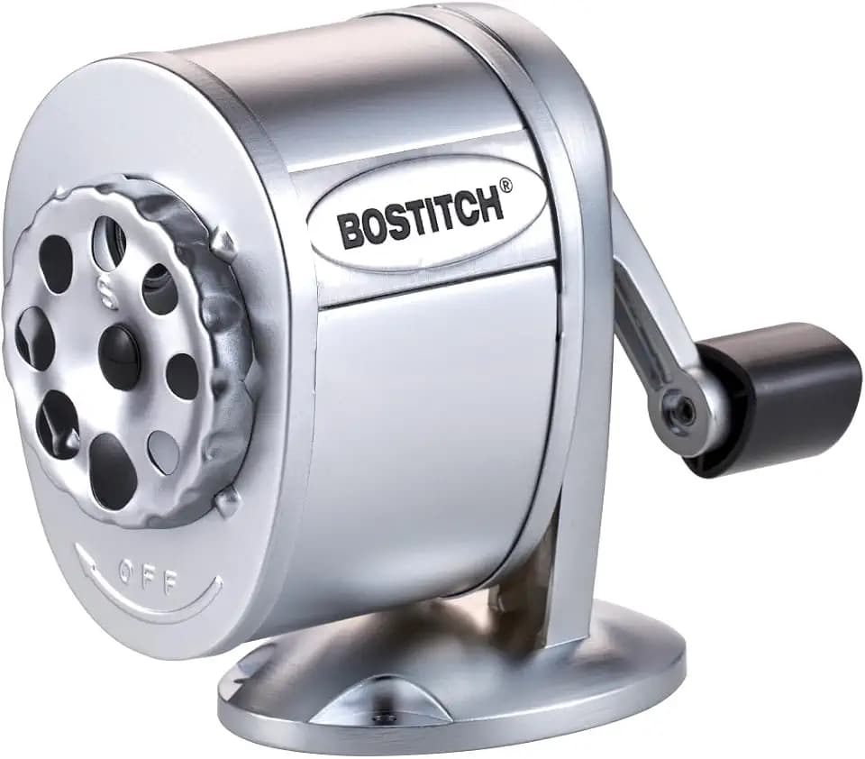 Bostitch Office Manual Pencil Sharpener, Wall Mount, Chrome