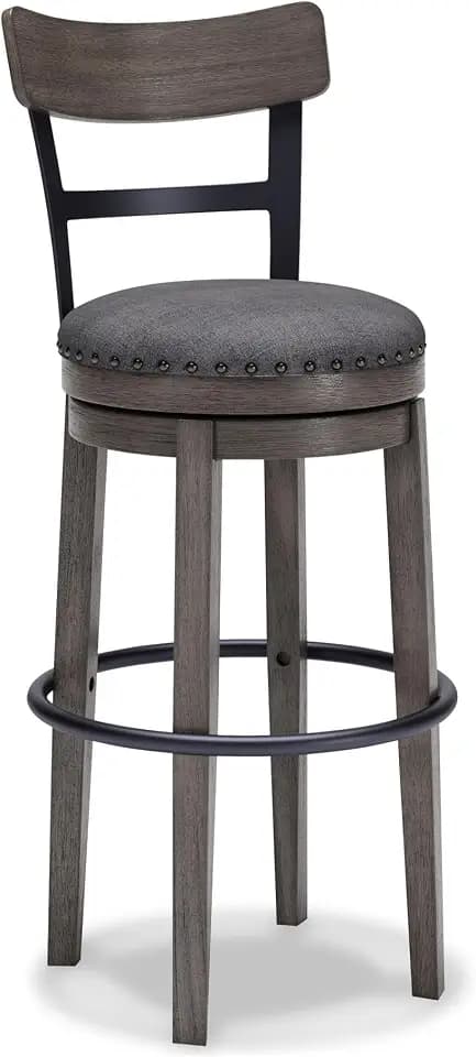 Signature Design by Ashley Caitbrook Swivel 30" Bar Height Bar Stool, Gray