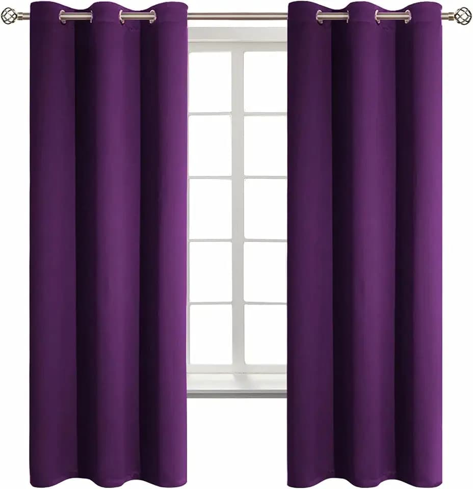 BGment Purple Blackout Curtains for Bedroom 63 Inch Long - 2 Panels