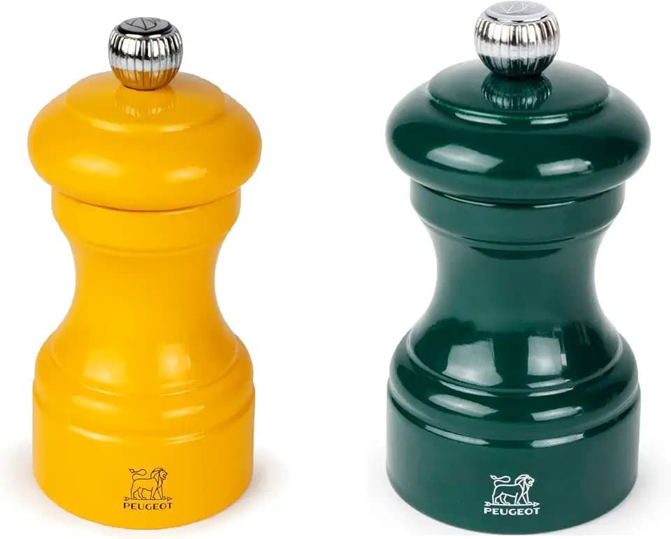 PEUGEOT Bistro Salt & Pepper Mill Set - Saffron Yellow & Forest Green
