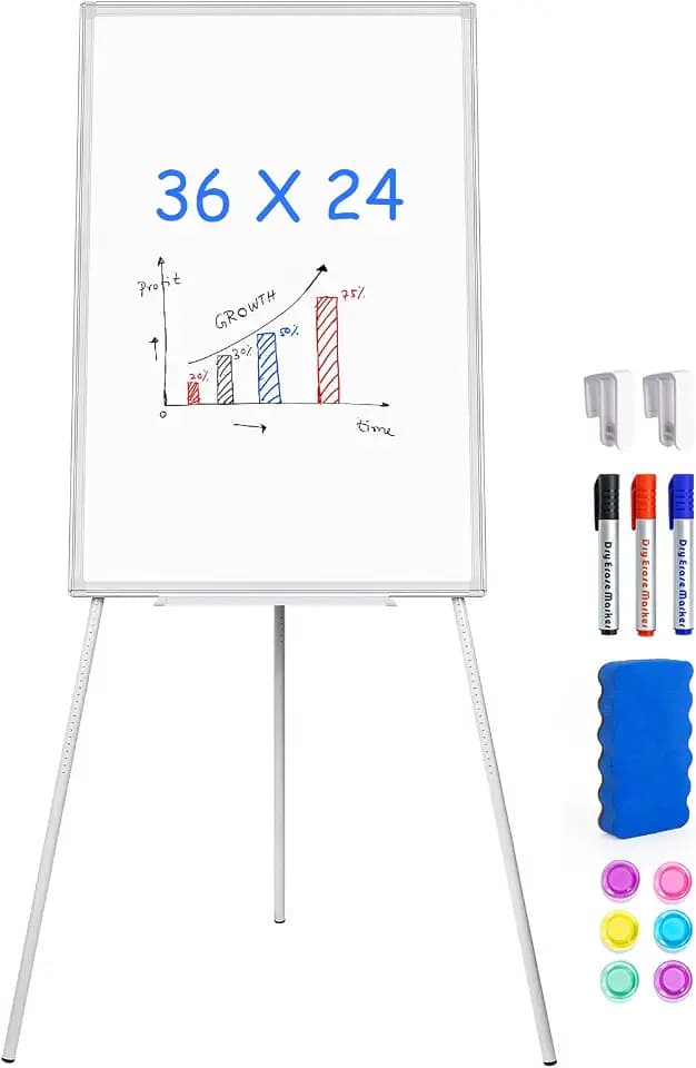 Maxtek Easel Whiteboard 36 x 24 in, Stand Tripod with Height Adjustable