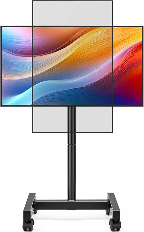 HEMUDU TV Ständer Rollbar für 13-50 Zoll Fernseher Bildschirme, fernsehständer auf Rollen, TV Standfuss bis zu 20 kg, TV Bodenständer with Max VESA 200x200