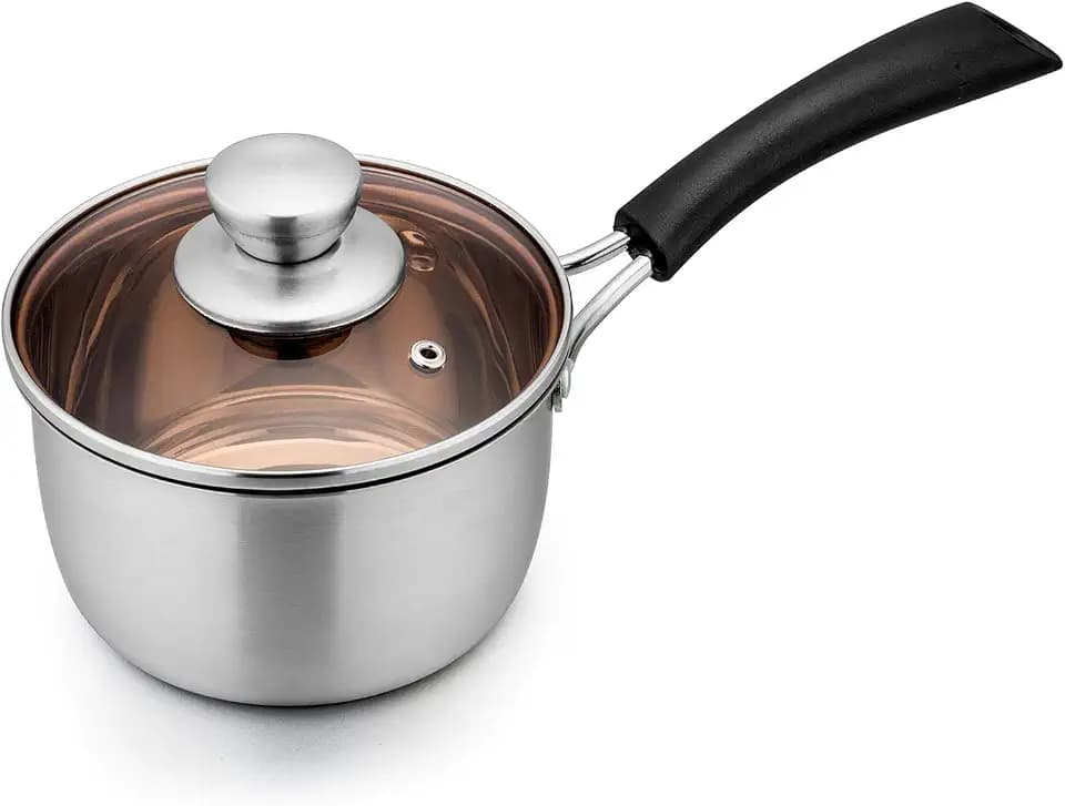 TeamFar 1 Quart Saucepan, Stainless Steel Saucepan with Lid