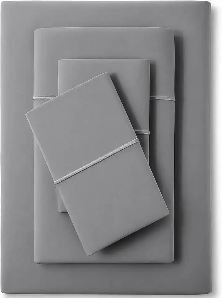Feather & Stitch 100% Cotton Sateen 500 TC Split King Size Bed Sheet Set