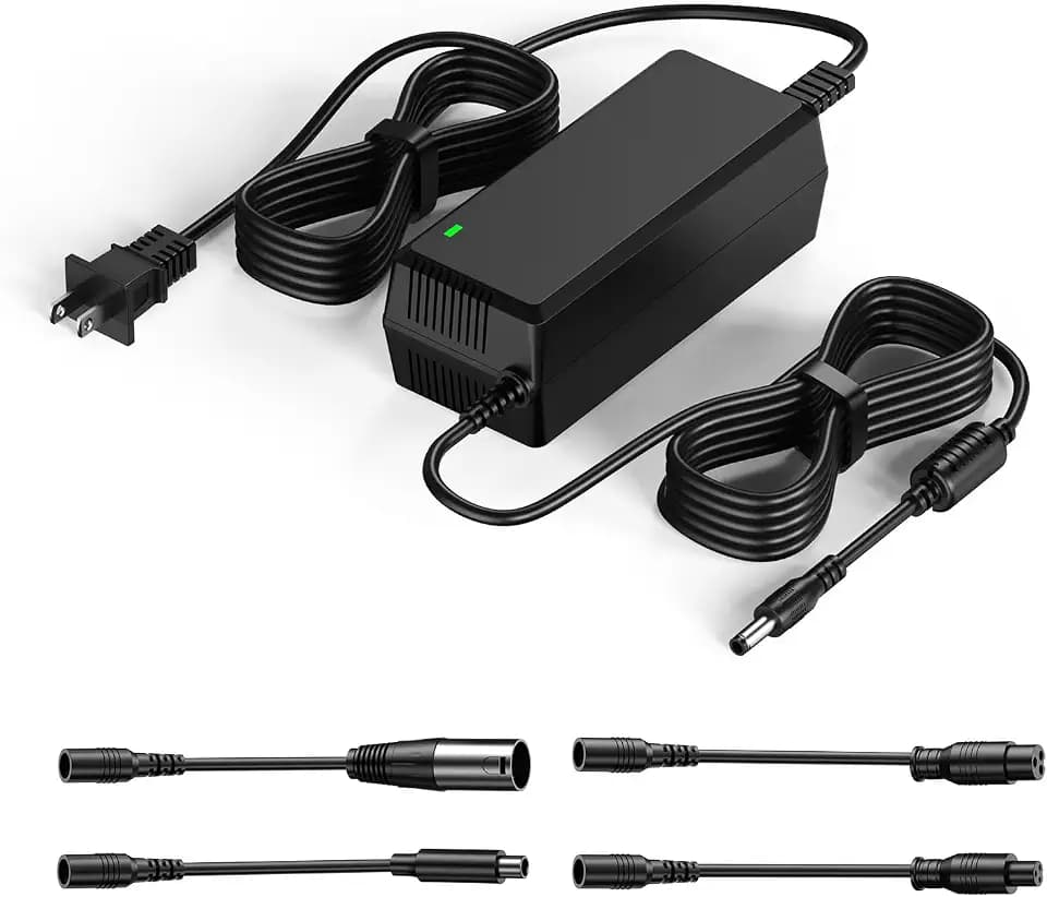 WUKUR 54.6V 2A Electric Scooter Charger 5 Connectors for 48V Lithium Batteries Compatible with Lectric XP 2.0/3.0, for Ecotric City/Beach, for Evercross H5/H7 Ebike, 8.2ft, SGS Safe Ebike Charger
