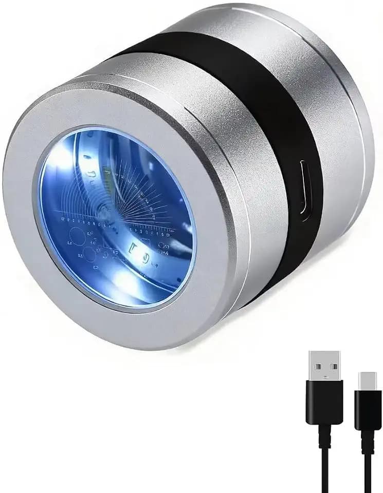 10X Jewelers Loupe Magnifier with UV/LED Lights and A Scale, Rechargeable