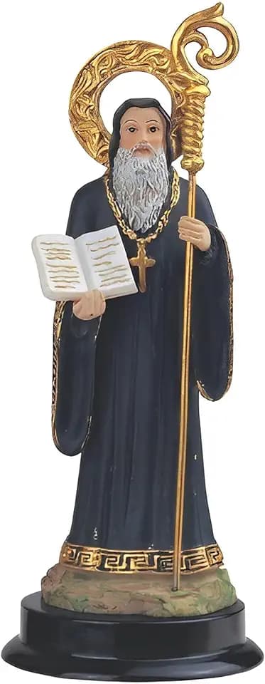 ICE ARMOR 5" H St Saint San Benito Abad Statue Holy Figurine Statue Sculpture Ornament Decor for Housewarming, Holidays, Christmas for Men/Women