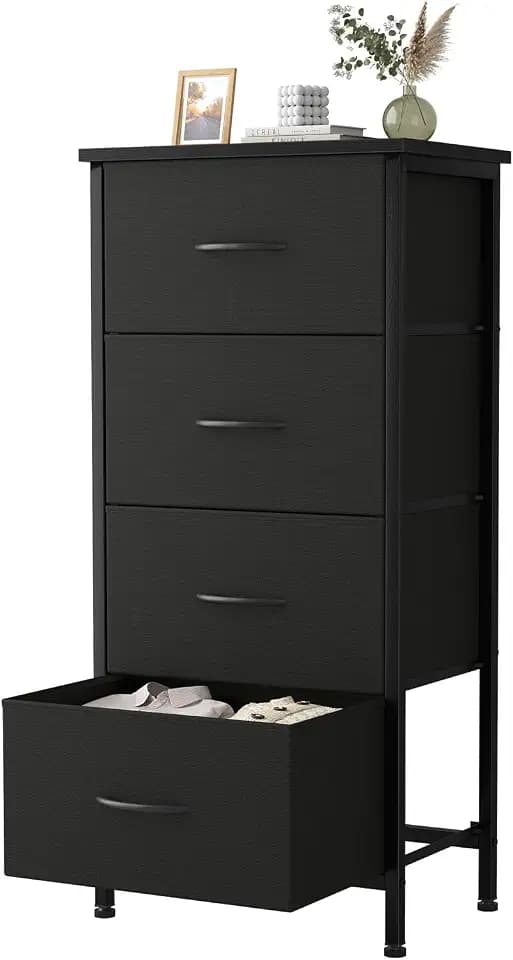 Sweetcrispy Dresser for Bedroom, 4 Drawer Storage Cabinet, Tall Nightstand