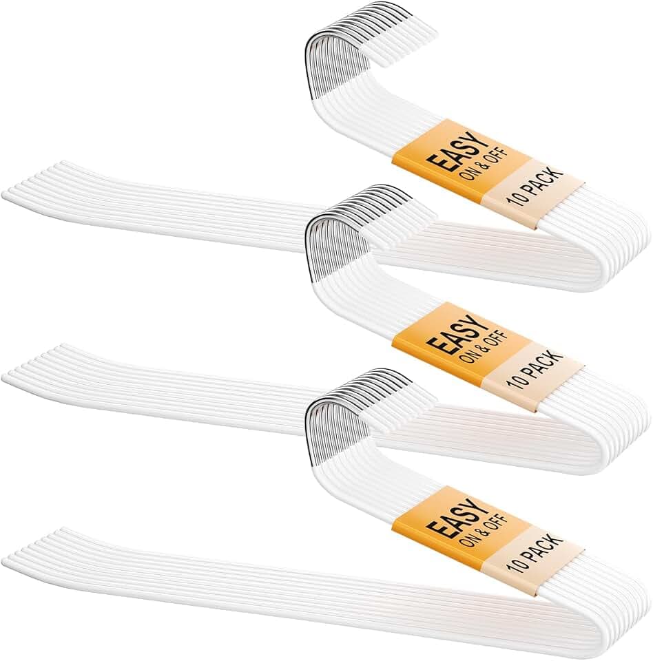 MOPALL Pants Hangers 30 Pack Open Ended Non Slip Metal Clothes Hangers