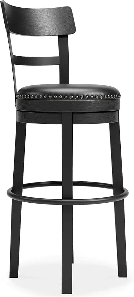 Signature Design by Ashley 30" Swivel Bar Height Bar Stool, Antiqued Black