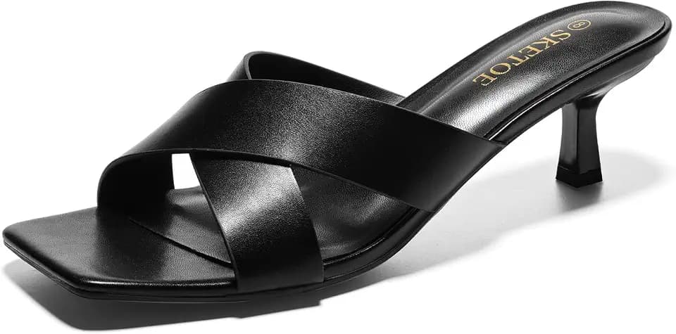 Womens Kitten Heels Open Toe Short Heels Sandals for Women Fashion Party Dress Low Heels Sandals