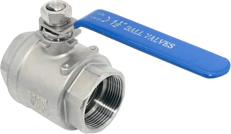 DAN SPEED 1.5" NPT Female Threaded Full Port Ball Valve with Blue Vinyl Lever Handle,316 Stainless Steel,WOG1000(1-1/2 Inch)
