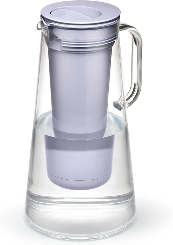 LifeStraw Home – Water Filter Pitcher, 7-Cup, Wisteria, BPA Free Designed for Everyday Protection Against Bacteria, parasites, microplastics, Lead, Mercury, PFAS, and a Variety of Chemicals
