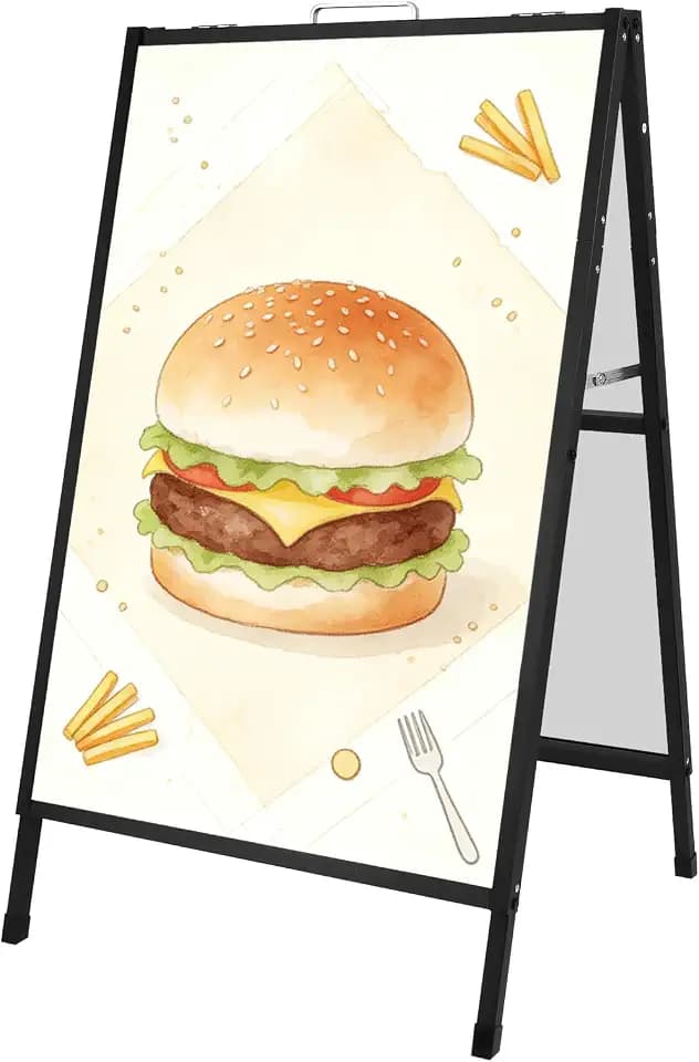 Heavy Duty 24x36 A-Frame Sidewalk Sign Double Sided Metal Sandwich Board