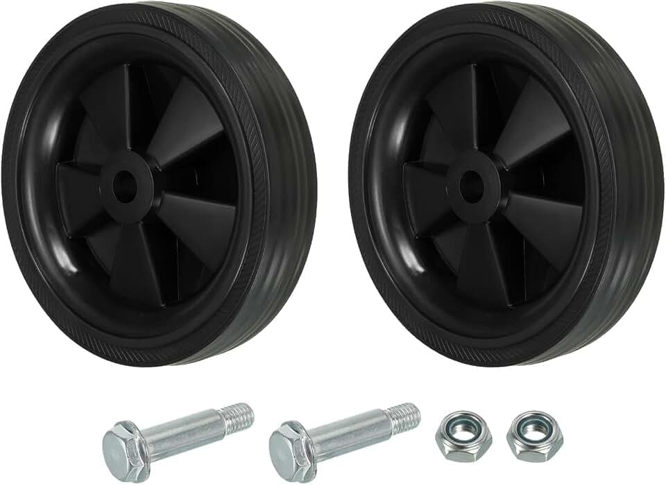 PATIKIL 6" Air Compressor Wheels, 2 Pcs Universal Air Compressor Wheel Replacement Parts with 0.5" Dia. Hole for Easy Mobility, Black