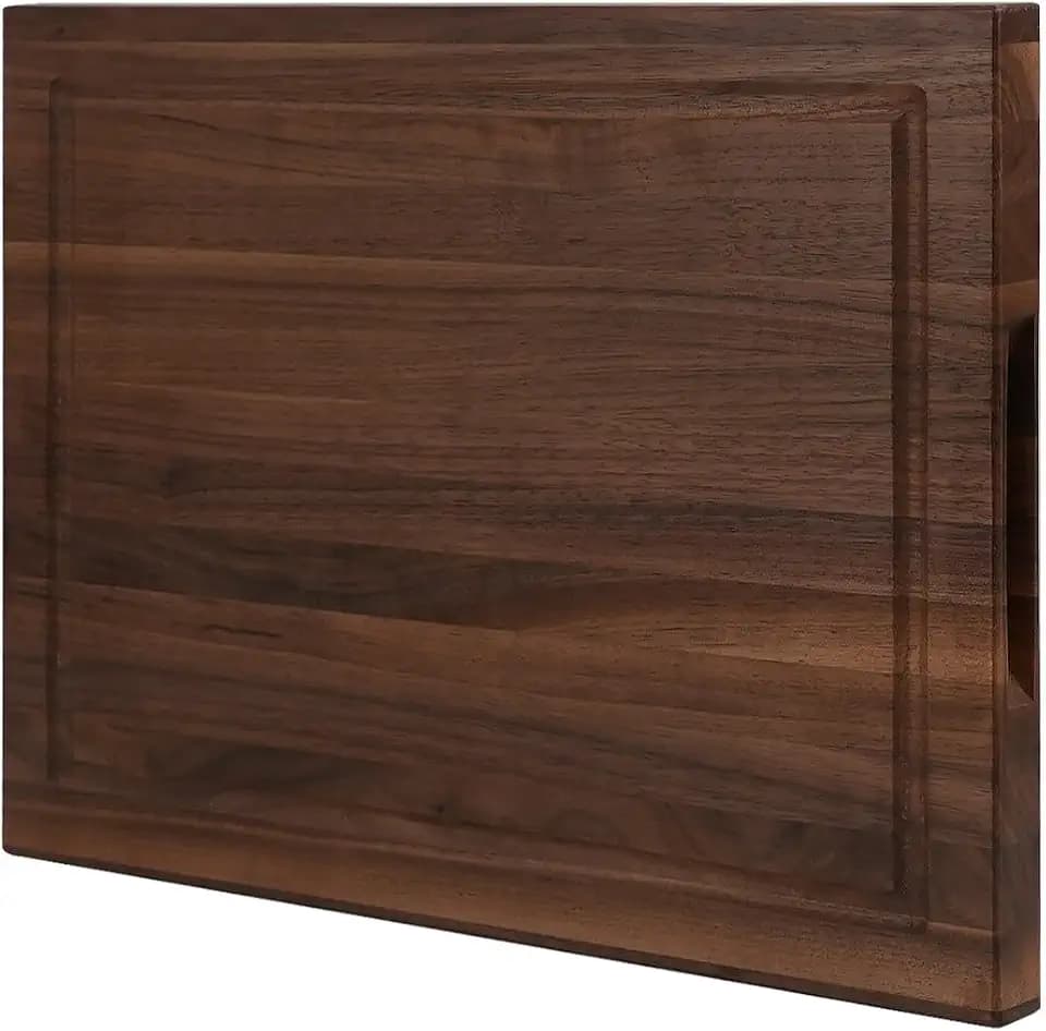 CONSDAN Walnut Cutting Board for Kitchen, USA Grown Hardwood, 16 x 12, with Invisible Inner Handle, Prefinished with Food-Grade Oil, Suitable for Kitchen Edge Grain, 1" Thick