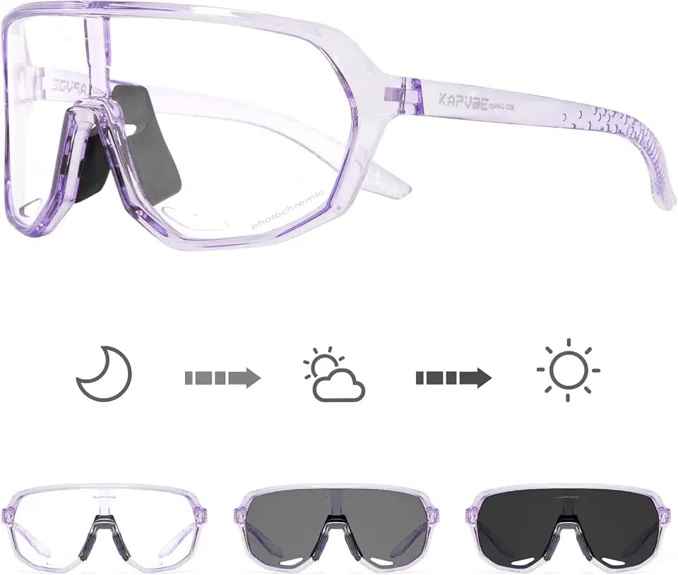 KAPVOE Photochromic Cycling Sunglasses UV400 TR90 Men Women K63