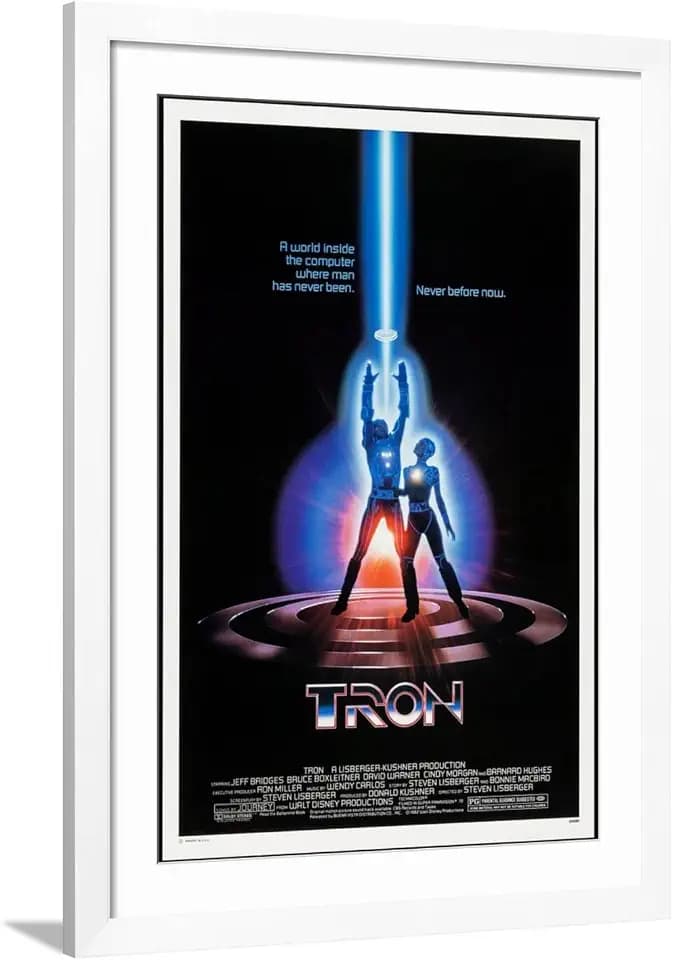 Art.com Wall Art Print TRON, 1982 on White Frame, 32" x 44"