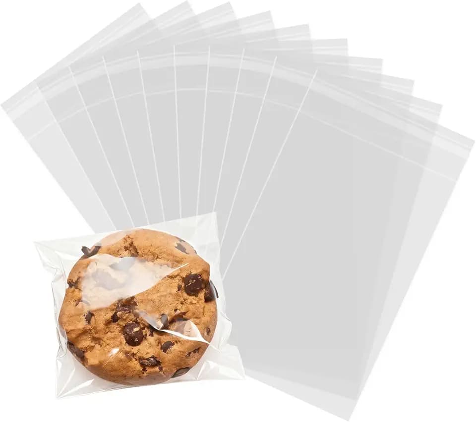 200 Pcs Self Sealing Cellophane Bags, 4x6 Inches Cookie Bags, Resealable Cellophane Bags Self Adhesive for Bakery Cookies Candy Snack
