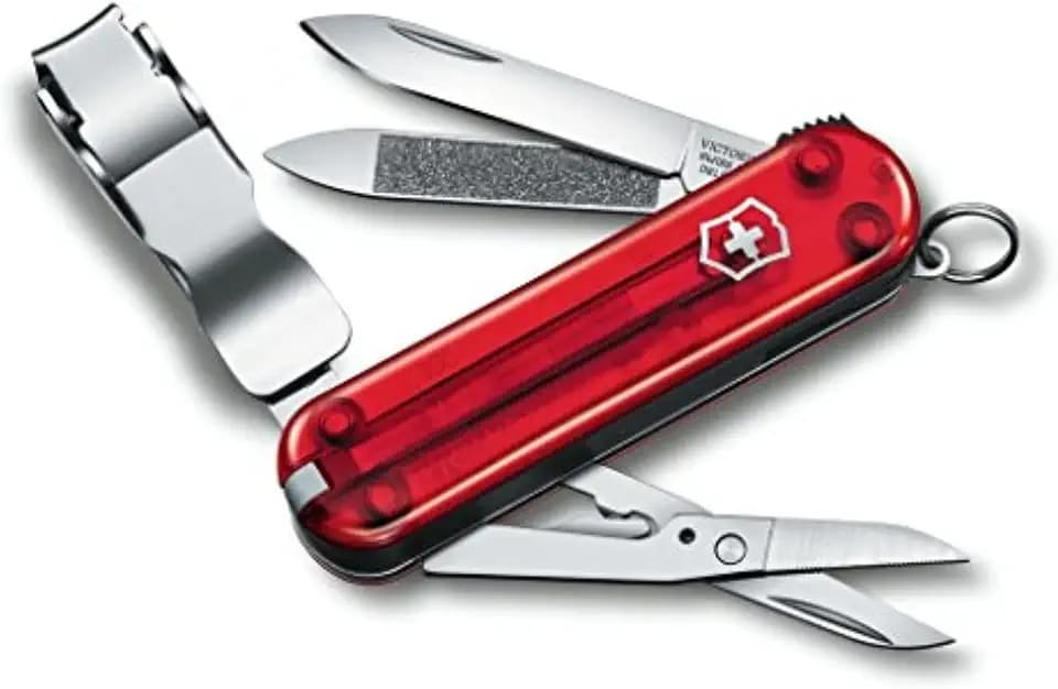Victorinox Schweizer Taschenmesser, Nail Clip 580, Multitool, Maniküre, Pediküre, 8 Funktionen, Kleine Klinge, Nagelfeile, Rot