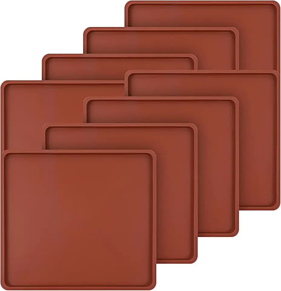 8 PCS 12" x 11" Silicone Dehydrator Sheets with Edge Non-Stick Reusable Dehydrator Tray Liners for Fruit Leather, Jerky, Vegetables, Meat, Crackers