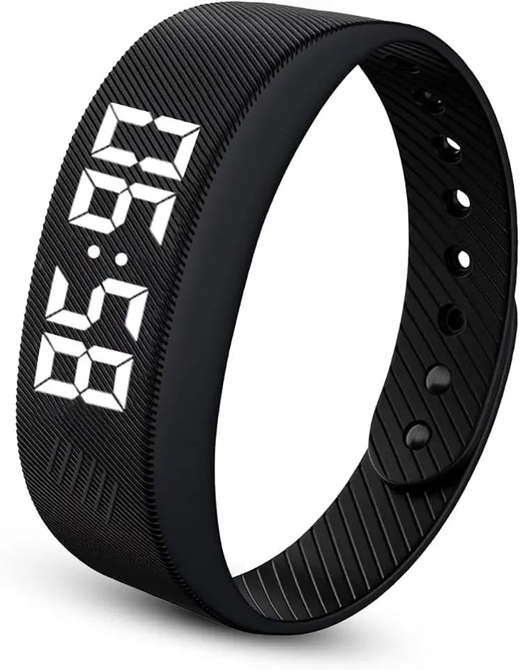 Waterproof Vibrating Alarm Clock Watch for Students&Athletes(Black)