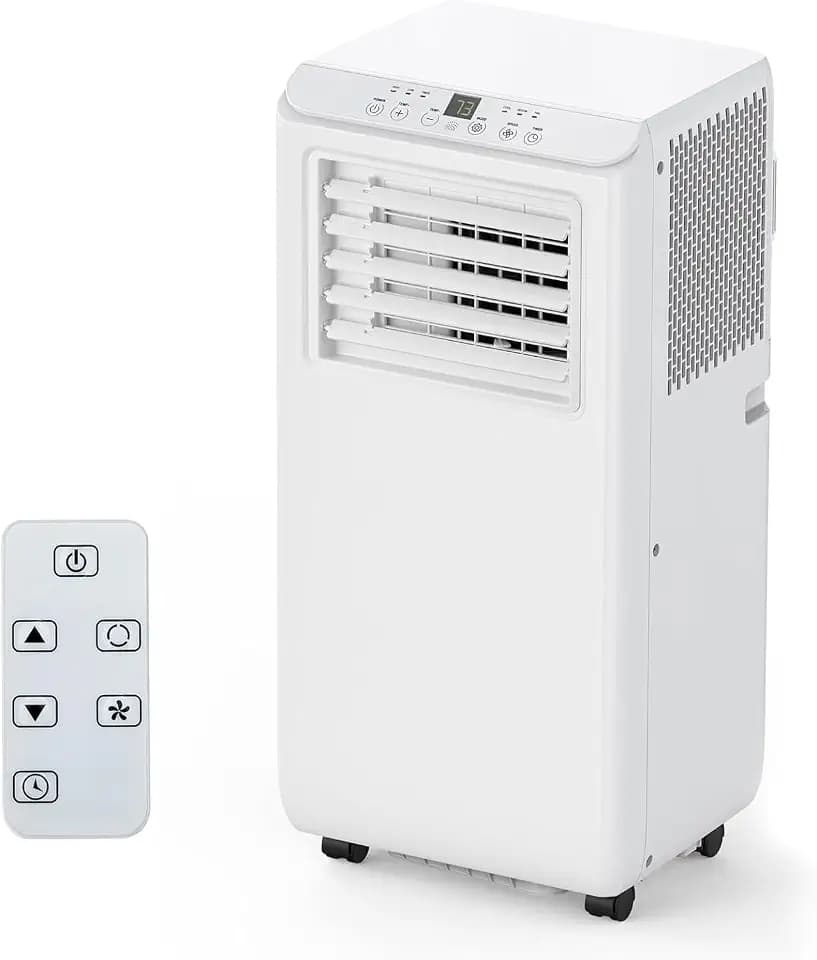 8000 BTUs Portable Air Conditioner, Cooling, Dehumidifying, Fan 3-in-1 Mode, with Remote Control & Retractable Window Kit, LED Display, 24H Timer, Cools up to 350 Sq. Ft. for Private Room