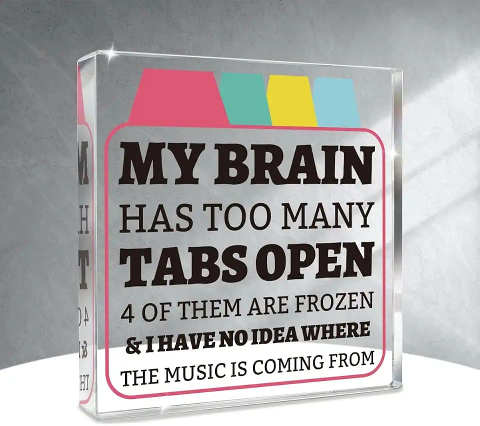 Funny Office Decor, Funny Square Acrylic Signs for Desk Table Shelf Decor
