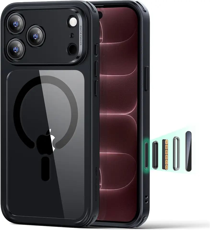 ESR Classic Hybrid for iPhone 18 Pro/17 Pro Case, Clear Black