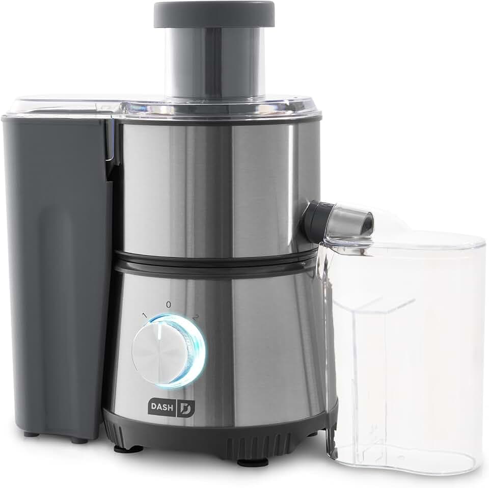 Dash Centrifugal Juicer Machine, 350W 2-Speed Electric Juice Extractor for Fruits and Vegetables, Easy to Clean Compact Juicing Machine with 2-Inch Feed Chute, BPA Free - Cool Gray