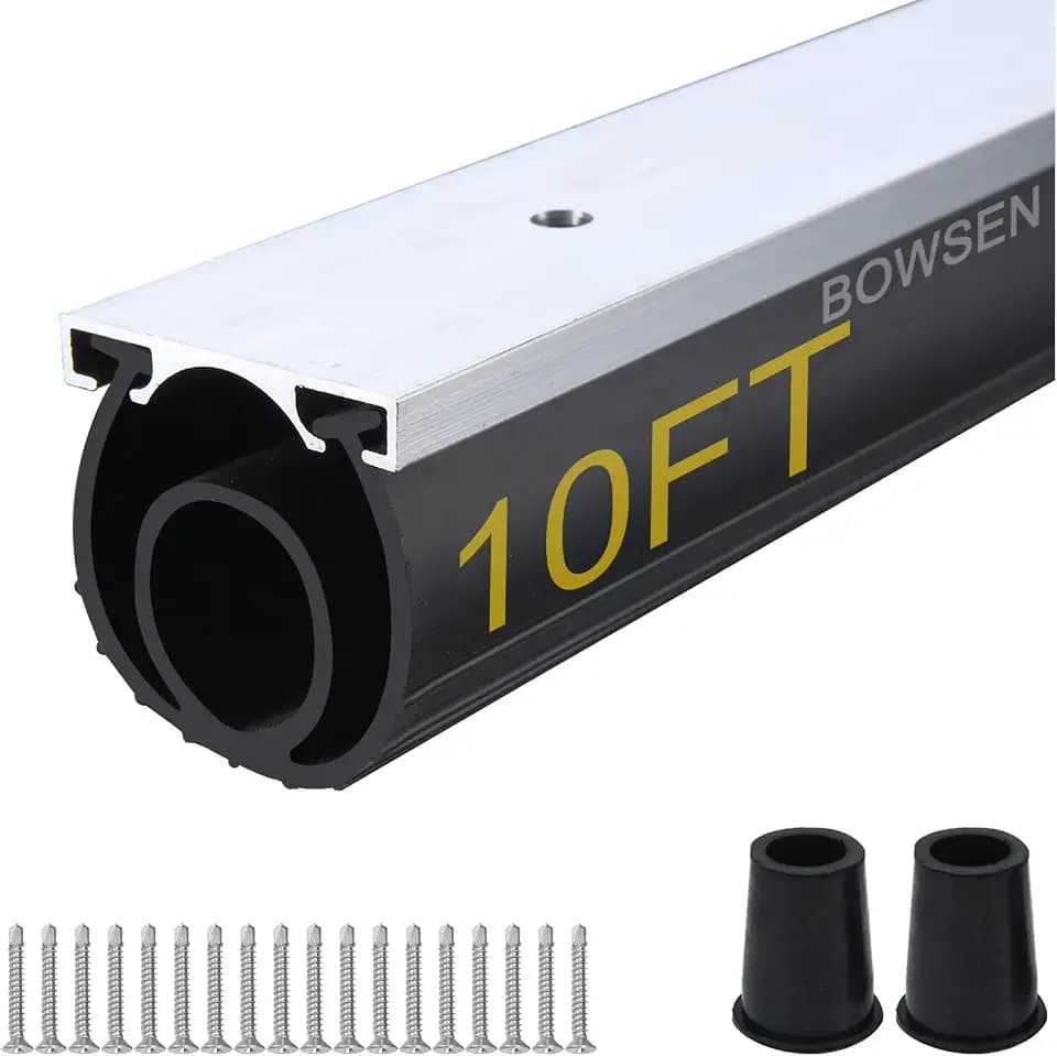 BOWSEN Heavy-Duty U+O Ring Universal Garage Door Bottom Seals Weatherstrip Rubber with Aluminum Track Retainer Kit (10 FT, 1-5/8" Width)