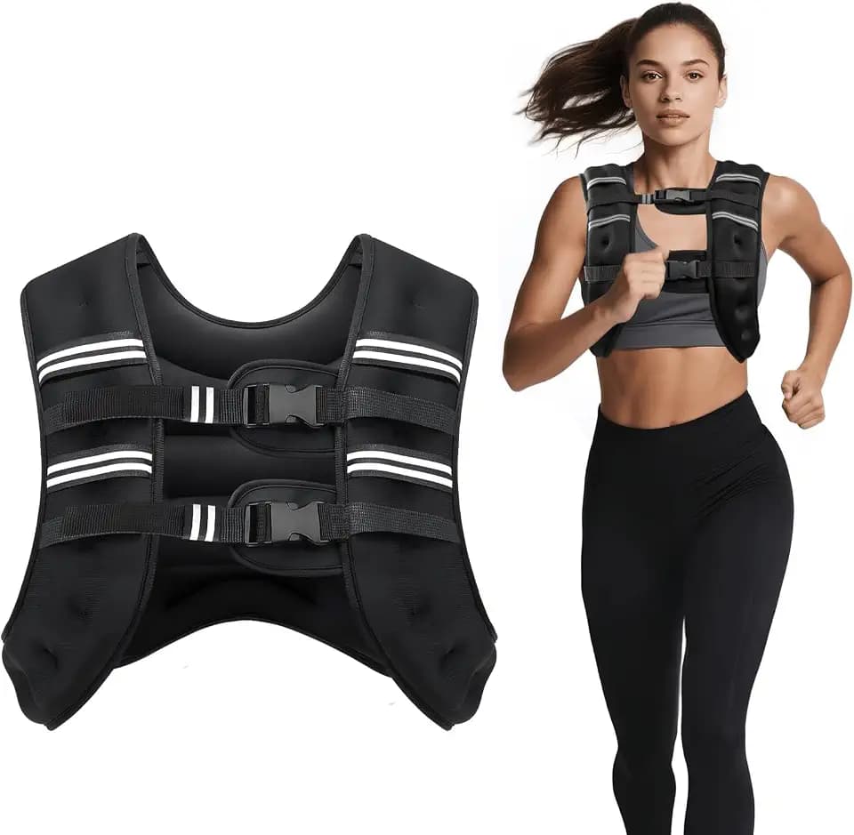 Ragebby Weighted Vest, 6lb/8lb/12lb/16lb/20lb/30lb for Men, Women with Reflective Stripe, Weight Vests Adjustable for Workout, Strength Training, Running, Fitness, Muscle Building, Weight Loss clearance