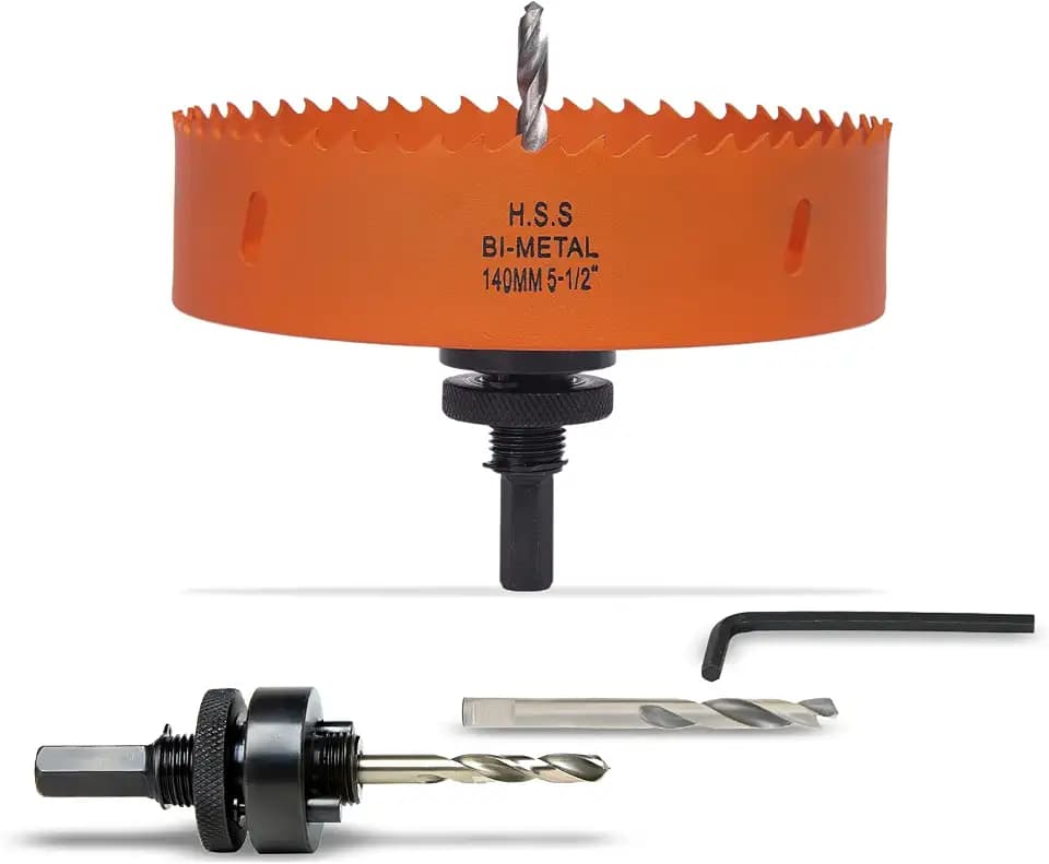 5-1/2 inch Hole Saw for Wood, Metal, Plastic & Drywall, with Arbor