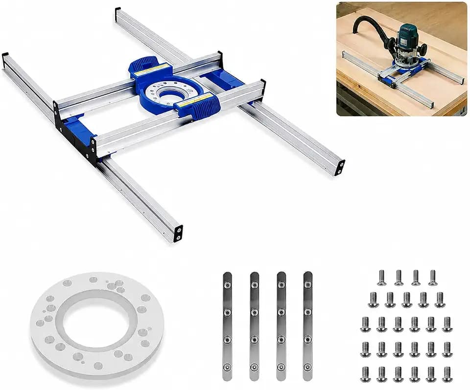 50 Inch Benchtop Board Slab Flattening Jig, Adjustable Router Sled