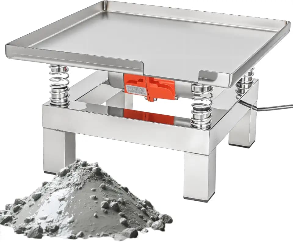 Concrete Vibration Table, 13.8 * 13.8 Inch Mini Vibrator 50W Stainless Steel Copper Wire Motor Vibration Test Bench for Resin Plaster Mold Compaction Platform