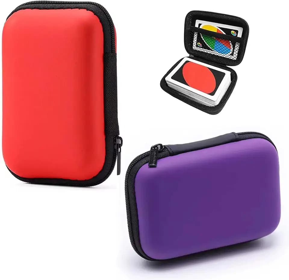 Playing Card Case for UNO, 2 Pcs Waterproof Card Game Cases, EVA Travel Portable Playing Card Holder Box for Outdoor Gaming or Camping- 2 Pcs