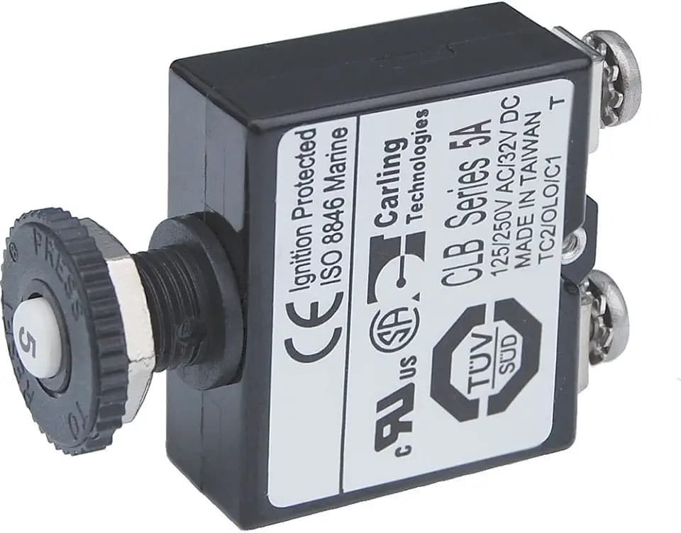 Blue Sea Systems Push Button Reset-Only CLB Circuit Breakers with Screw Terminals