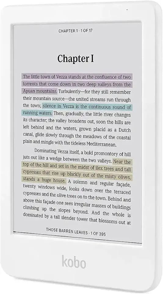 Kobo Clara Colour | eReader | Antireflex Farbdisplay E Ink Kaleido 3 6" | Dunkelmodus | Hörbücher | Wasserdicht (weiß)