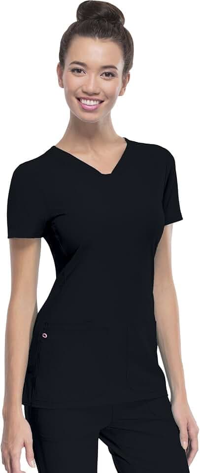 HeartSoul Break On Through V Neck Scrub Top for Women 360° Stretch