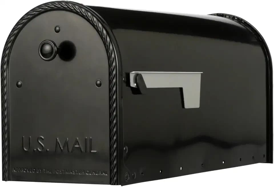 Architectural Mailboxes Edwards Post Mount Mailbox, Black, Large