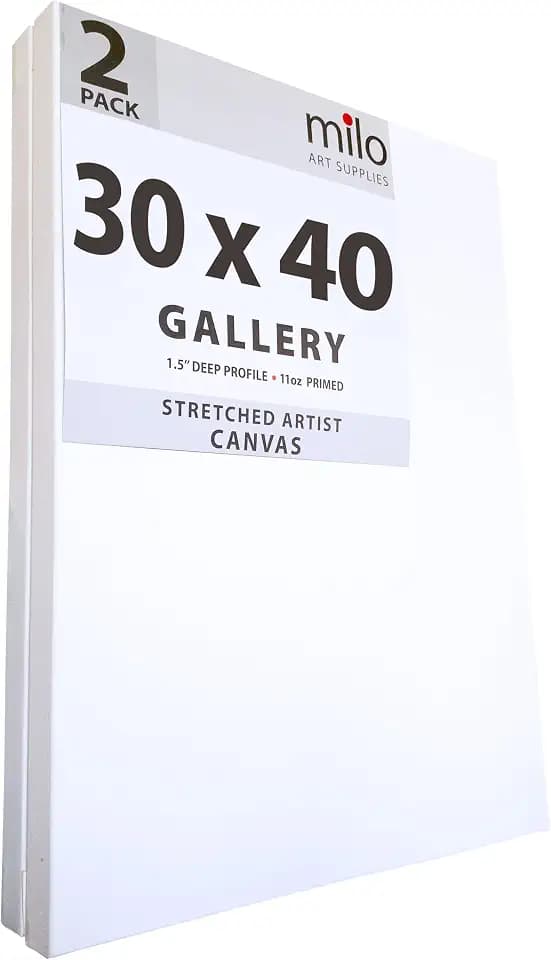 milo Stretched Artist Canvas, 30x40 inch, 2 Pack, 1.5” inch Profile